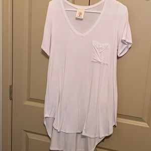 White high low vneck